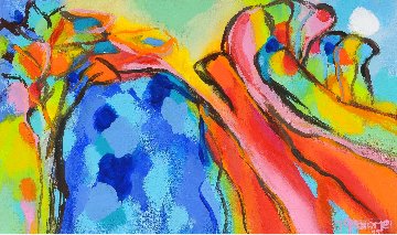 Appeared in Blue 2011 15x23 Original Painting - Gabriela Tolomei Appeared in Blue 2011 15x23 Original Painting - Gabriela Tolomei