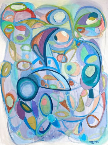 Circulos Ancestrales 2024 40x32 - Huge Original Painting - Gabriela Tolomei