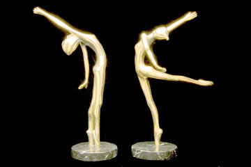 Carrie and Celeste Pair of Bronze Sculptures 1982 11 in Sculpture - Tom and Bob Bennett