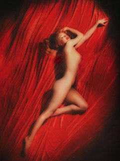 Red Velvet Pose #1 Stretch/Marilyn Monroe 1950 Photography - Tom Kelley