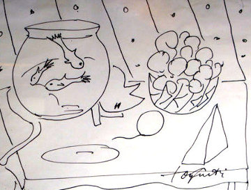 Peaceful Moment 1979 23x19 Drawing - Tony Curtis Peaceful Moment 1979 23x19 Drawing - Tony Curtis