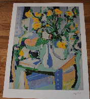 Yellow Flowers With Fruit 1987 Limited Edition Print by Tony Curtis - 2 Yellow Flowers With Fruit 1987 Limited Edition Print by Tony Curtis - 2
