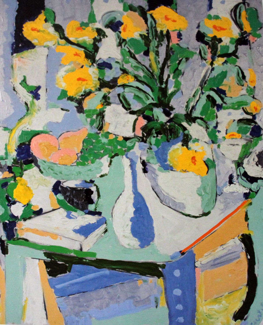 Yellow Flowers With Fruit 1987 Limited Edition Print by Tony Curtis Yellow Flowers With Fruit 1987 Limited Edition Print by Tony Curtis