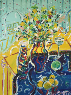 Bouquet 1990 36x46 Super Huge Original Painting - Tony Curtis Bouquet 1990 36x46 Super Huge Original Painting - Tony Curtis