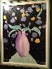 Flowers in Lavender Vase on Mint Table 1989 41x51 Huge Original Painting by Tony Curtis - 1