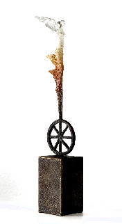 Angel on Wheels Bronze Sculpture 2005 21 in Sculpture - Gustavo Torres