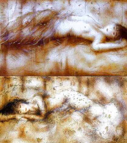 Enchantment I and II Set of 2 Serigraphs - 2001 - Huge Limited Edition Print - Janet Treby