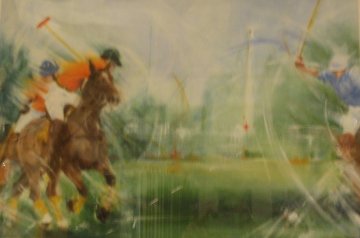 Polo II Pastel 1994 15x22 Original Painting - Janet Treby Polo II Pastel 1994 15x22 Original Painting - Janet Treby