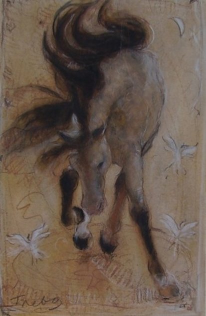 Dancing Horse Watercolor by Janet Treby