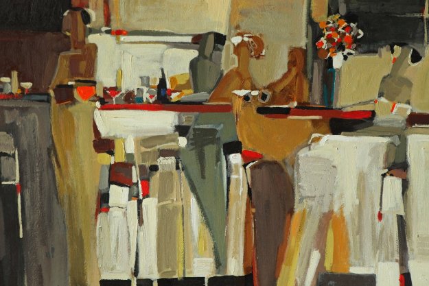 At the Bar 39x27 Original Painting by Yuri Tremler At the Bar 39x27 Original Painting by Yuri Tremler