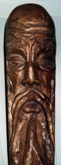 Asian Man Wood Sculpture 1979 Sculpture - Bruce Turnbull Asian Man Wood Sculpture 1979 Sculpture - Bruce Turnbull