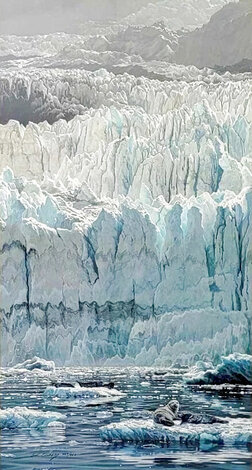 Glacier and Harbor Seals 1990 Limited Edition Print - Ed Tussey