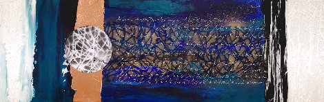 In the Sign of Blue II 2022 12x35 Original Painting - Ivana Urso