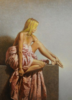 Musa Con Drappo 52x42 Original Painting - Angelo Vadala Musa Con Drappo 52x42 Original Painting - Angelo Vadala