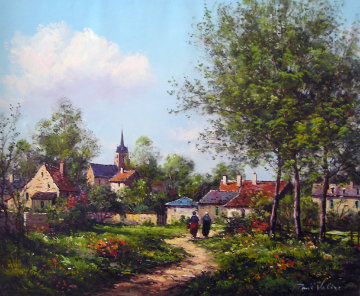 Le Sapey (Village D' Anjou) 1982 19x25 Original Painting - Paul Valere Le Sapey (Village D' Anjou) 1982 19x25 Original Painting - Paul Valere