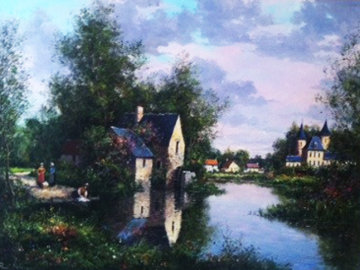Chateau De Soribise 1987 40x40 Huge Original Painting - Paul Valere Chateau De Soribise 1987 40x40 Huge Original Painting - Paul Valere