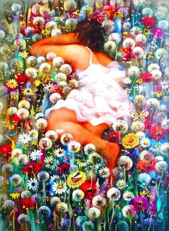 Bed of Dandelions 2001 40x32 - Oil on Canvas Original Painting - Valeriy Kondratuk