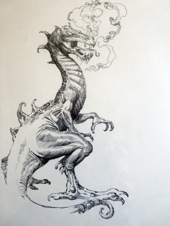 Dragon Drawing 1984 Drawing - Boris Vallejo Dragon Drawing 1984 Drawing - Boris Vallejo