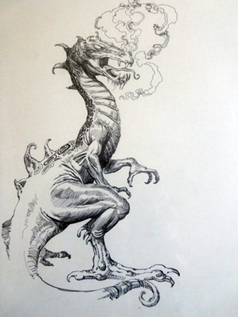 Dragon Drawing 1984 Drawing by Boris Vallejo