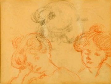 Study of the Head of a Woman Drawing Drawing - Louis Valtat Study of the Head of a Woman Drawing Drawing - Louis Valtat