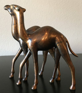 Camel Pair Noahs Bronze Sculpture 7 in Sculpture - Loet Vanderveen