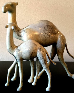 Camel and Baby Bronze Sculpture 8 in Sculpture - Loet Vanderveen