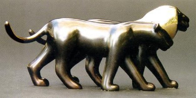 Lion and Lioness Noahs Bronze Sculpture 1990 6 in Sculpture by Loet Vanderveen Lion and Lioness Noahs Bronze Sculpture 1990 6 in Sculpture by Loet Vanderveen