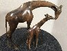 Giraffe And Baby Bronze Sculpture 1999 8 in Sculpture by Loet Vanderveen - 0