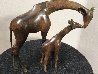 Giraffe And Baby Bronze Sculpture 1999 8 in Sculpture by Loet Vanderveen - 3