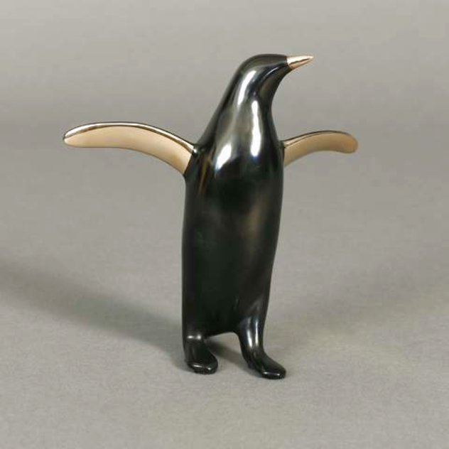 Classic Penguin Bronze Sculpture 6 in Sculpture by Loet Vanderveen