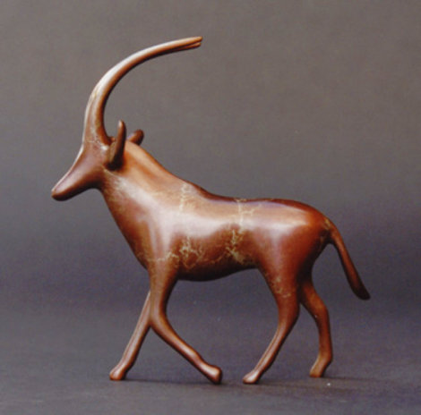 Antelope Noahs Sable Bronze Sculpture 6 in Sculpture - Loet Vanderveen