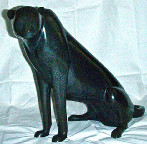 Sitting Cheetah Bronze Sculpture Sculpture - Loet Vanderveen