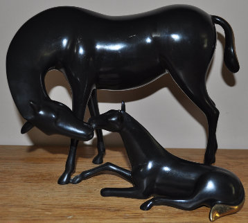 Horse And Foal Bronze Sculpture 10 in Sculpture - Loet Vanderveen