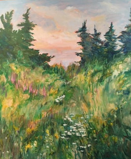 Untitled Canadian Landscape 1988 56x47 Super Huge Original Painting - Jack Vander Wal Untitled Canadian Landscape 1988 56x47 Super Huge Original Painting - Jack Vander Wal