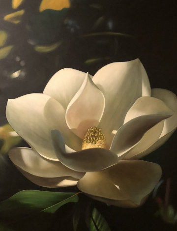 Magnolia At Midnight 57x46 Original Painting - Vangelis Andriotakis