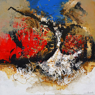 Abstract 01 2018 32x32 Original Painting - Hans Van Horck Abstract 01 2018 32x32 Original Painting - Hans Van Horck