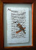 Bird on Parchment 2002 13x10 Original Painting by Marc Van Krinkelveldt - 1