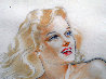 Topless Blonde Holding Mirror 1945 Watercolor by Alberto Vargas - 1