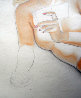 Topless Blonde Holding Mirror 1945 Watercolor by Alberto Vargas - 3