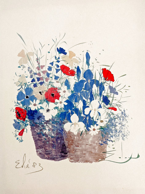 Double Baskets/Mixed Bouquet 1980 Limited Edition Print by Eda Varricchio