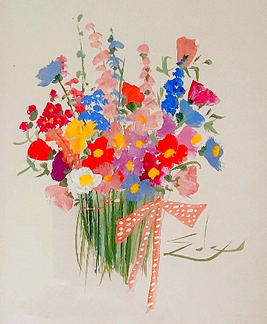 Untitled Floral Watercolor 1980 9x11 Watercolor - Eda Varricchio