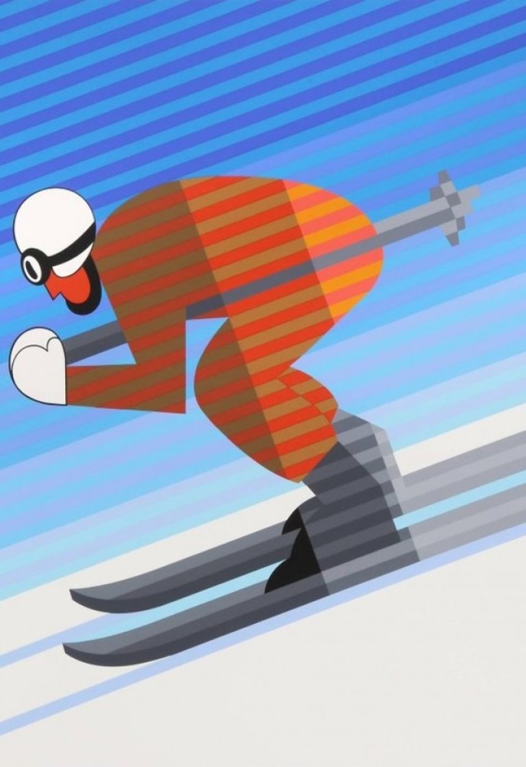 Skier 1984 Limited Edition Print by Victor Vasarely Skier 1984 Limited Edition Print by Victor Vasarely