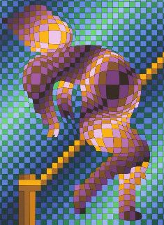 Harlequin Sportif 1988 Limited Edition Print - Victor Vasarely Harlequin Sportif 1988 Limited Edition Print - Victor Vasarely