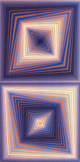 Bi-Rhombs 1978 Limited Edition Print - Victor Vasarely Bi-Rhombs 1978 Limited Edition Print - Victor Vasarely