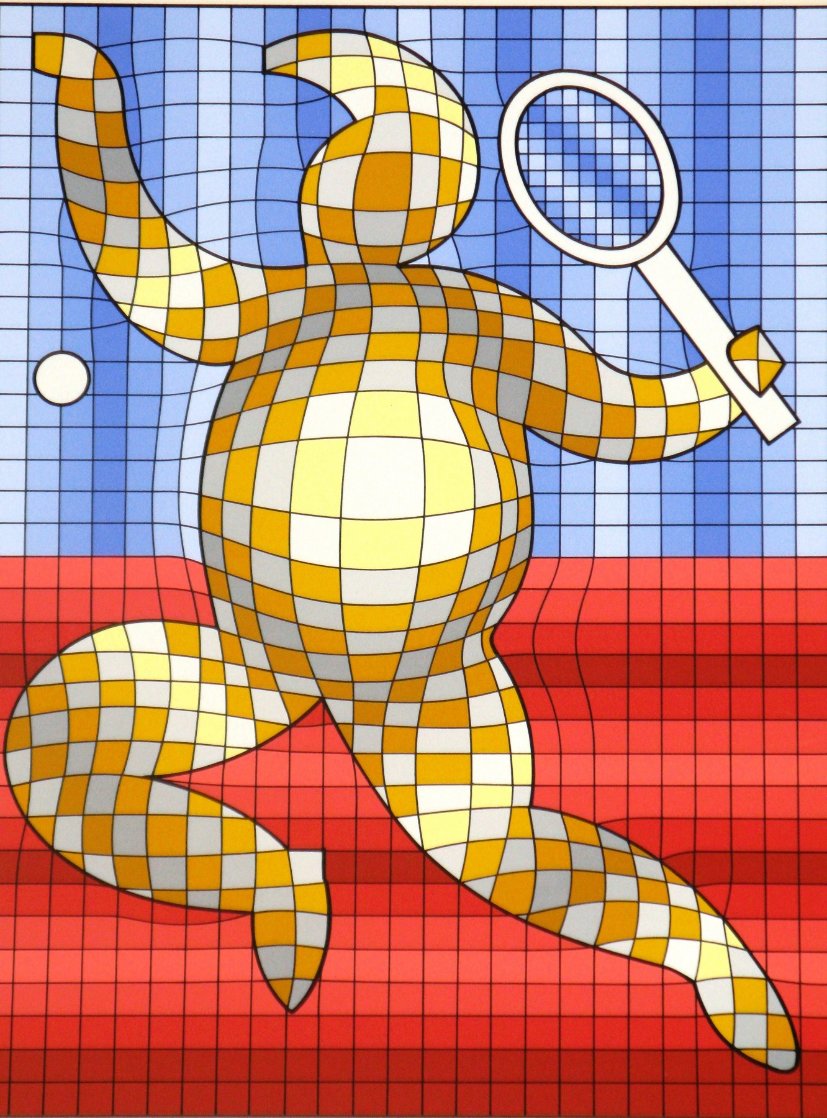 Tennis Player 1980 Limited Edition Print by Victor Vasarely Tennis Player 1980 Limited Edition Print by Victor Vasarely