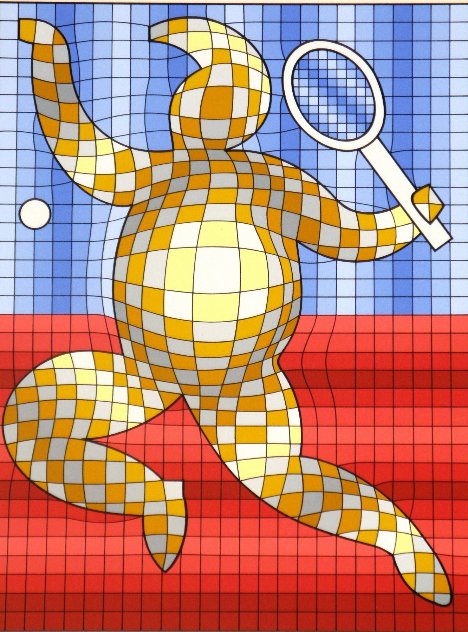 Tennis Player 1980 Limited Edition Print by Victor Vasarely