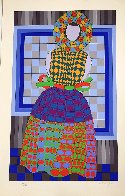 Fille Fleur 1975 Limited Edition Print by Victor Vasarely - 1 Fille Fleur 1975 Limited Edition Print by Victor Vasarely - 1