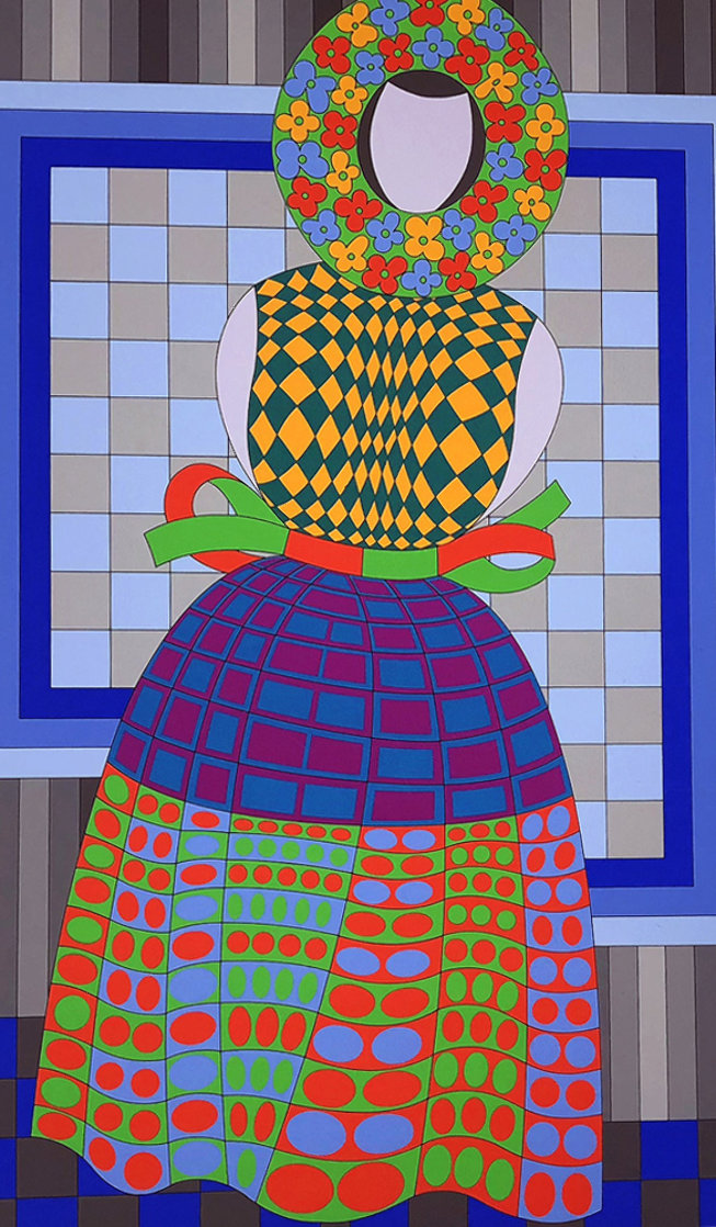 Fille Fleur 1975 Limited Edition Print by Victor Vasarely Fille Fleur 1975 Limited Edition Print by Victor Vasarely