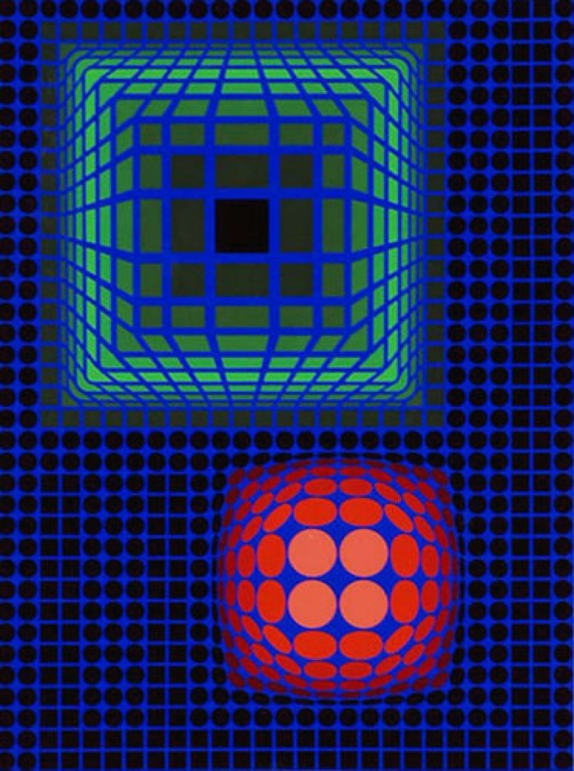 Circle Square 1972 Limited Edition Print by Victor Vasarely Circle Square 1972 Limited Edition Print by Victor Vasarely
