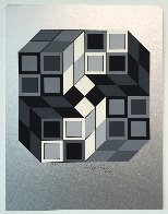 Composition Silver 1980 Limited Edition Print by Victor Vasarely - 1 Composition Silver 1980 Limited Edition Print by Victor Vasarely - 1